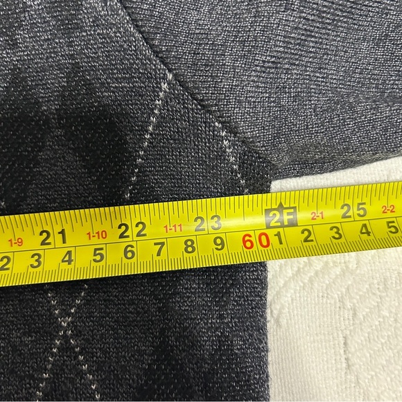 Sergio Louis Gray Argyle Men's XL Button Up cardigan grampacore academia v neck - Picture 7 of 9